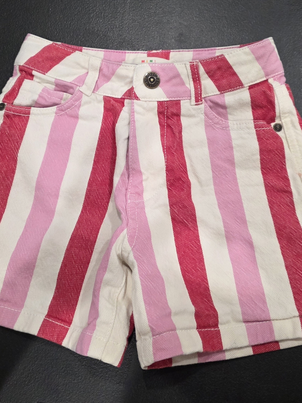 Mini Boden Pink, Hot Pink & White Striped Shorts